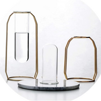 Modern Nordic Glass Vase with Metal Stand