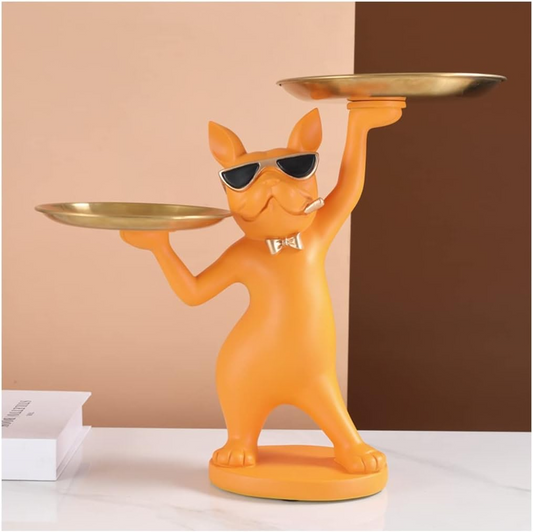 Dancing Dog Statue Key Tray