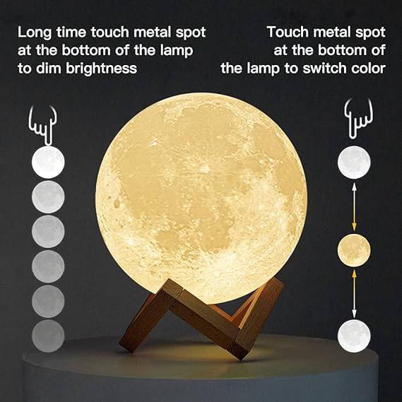 3D Printed Moon Lamp - 7.1IN Lunar Night Light