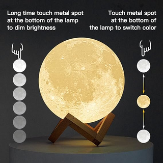 3D Printed Moon Lamp - 7.1IN Lunar Night Light – aestheticsnest