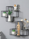 Geometric Elegance: Wrought Iron Wall Shelf