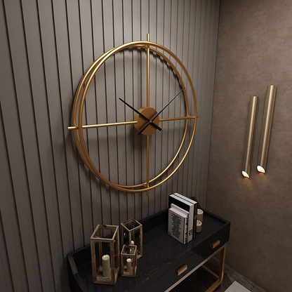 Scandinavian Gold Double Ring Wall Clock