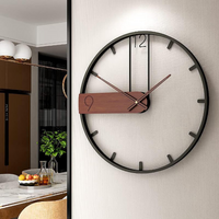 Modern Retro Wrought Iron Wall Clock