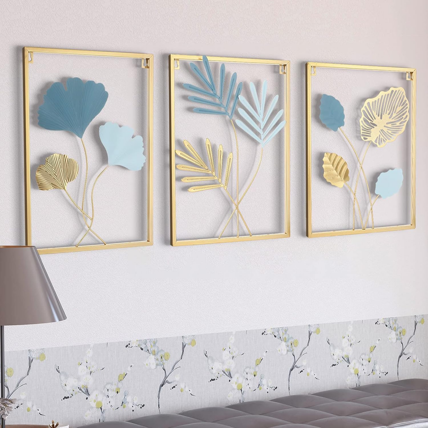 Gold Leaf Metal Wall Decor Set