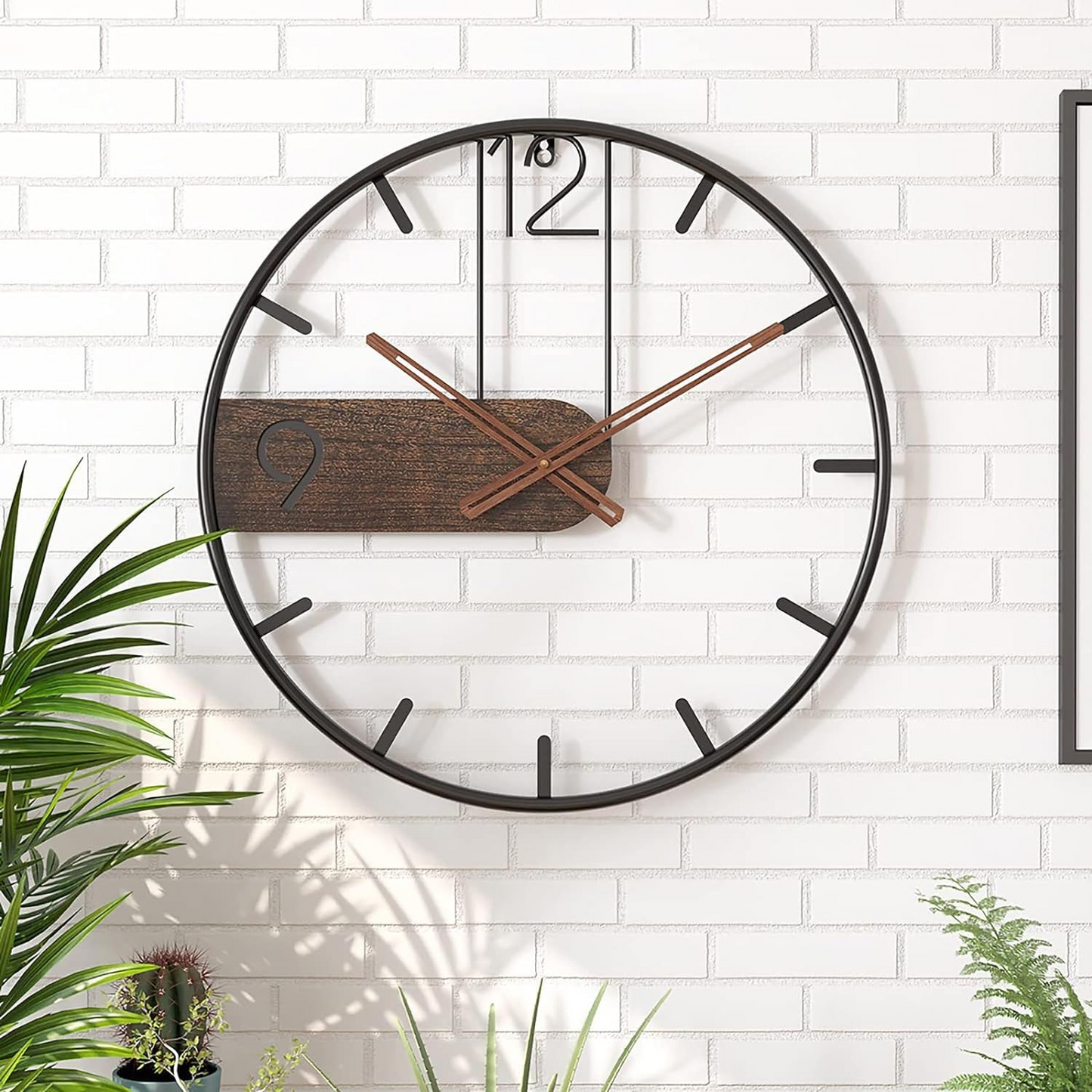 Modern Retro Wrought Iron Wall Clock