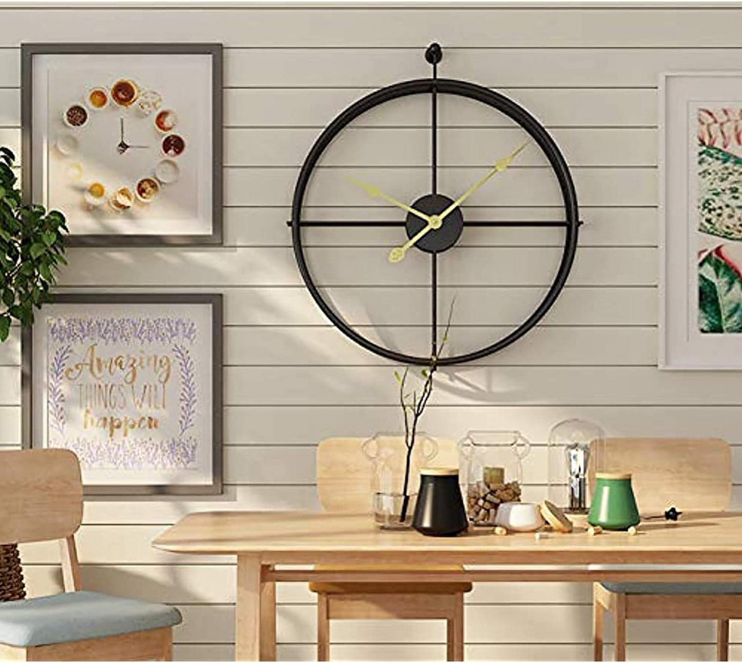 Modern Iron Art Metal Round Wall Clock