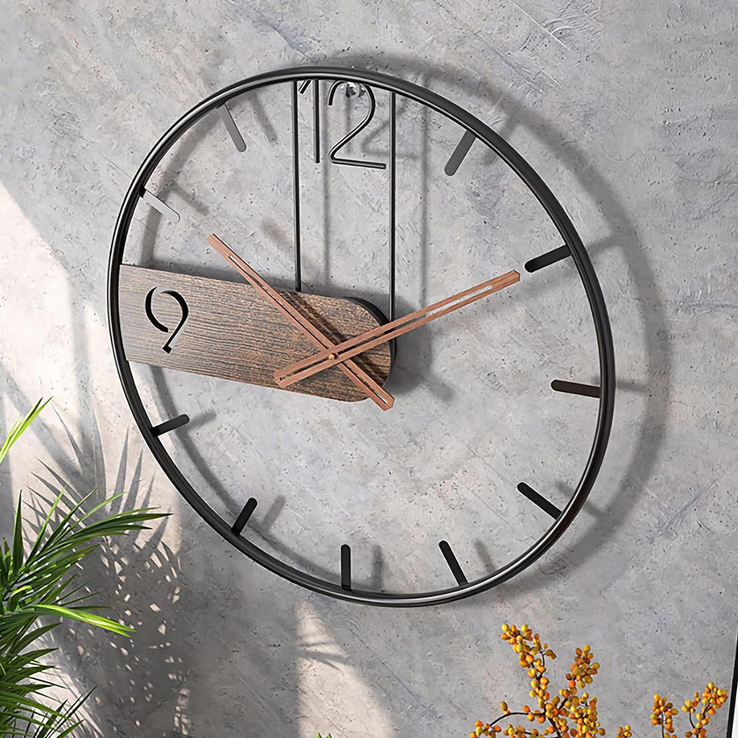 Modern Retro Wrought Iron Wall Clock