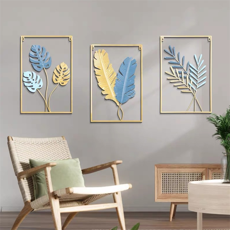 Gold Leaf Metal Wall Decor Set