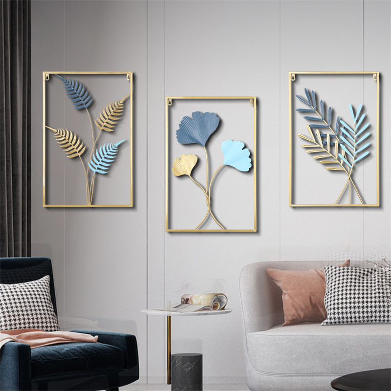 Gold Leaf Metal Wall Decor Set