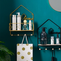 House-Shaped Wall Storage Basket with Hooks